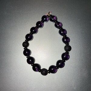 Purple Amethyst Beaded Bracelet